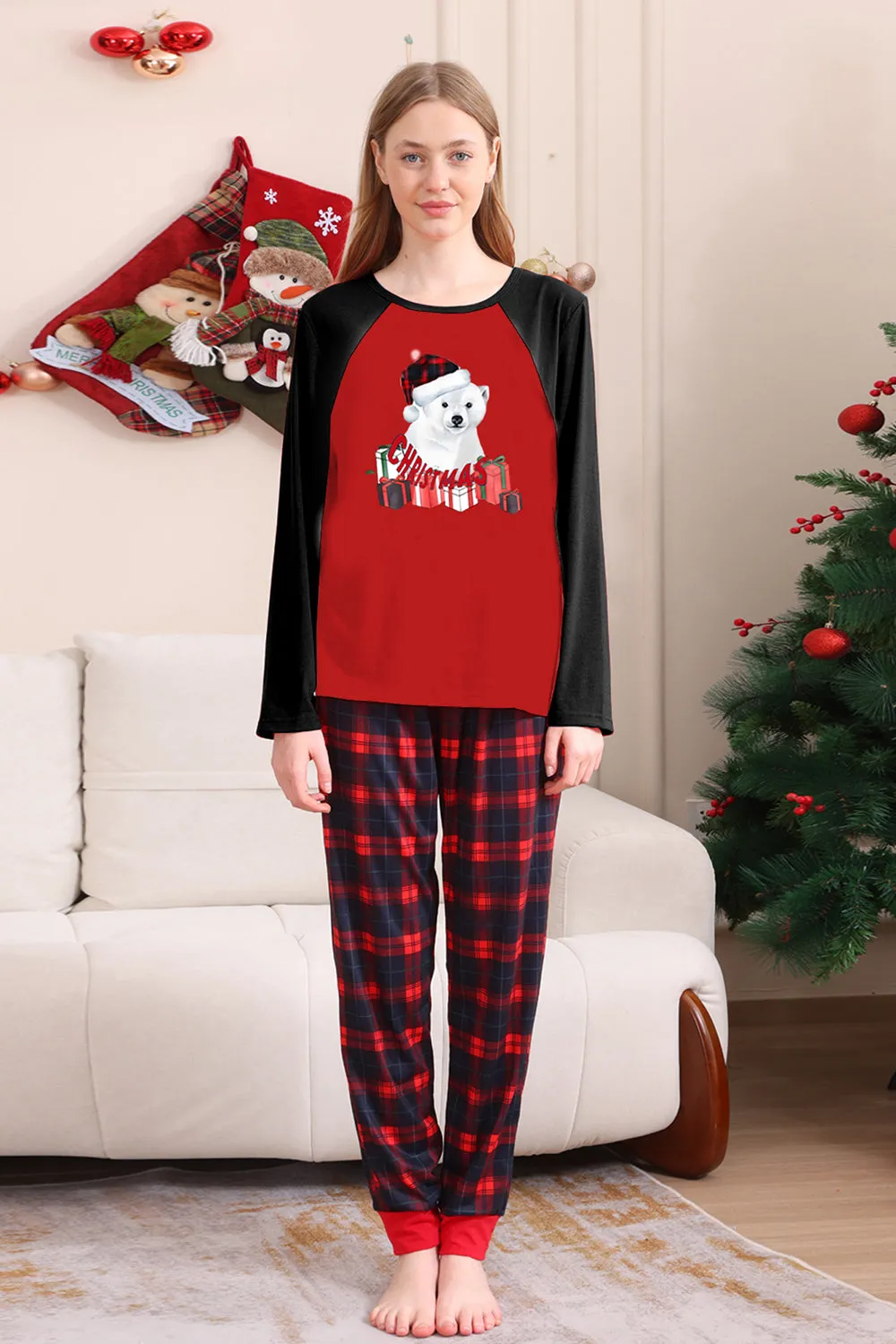 Red Bear Red Dear Merry Christmas Family Pajama Set sold by Zapaka product image thumbnail 4