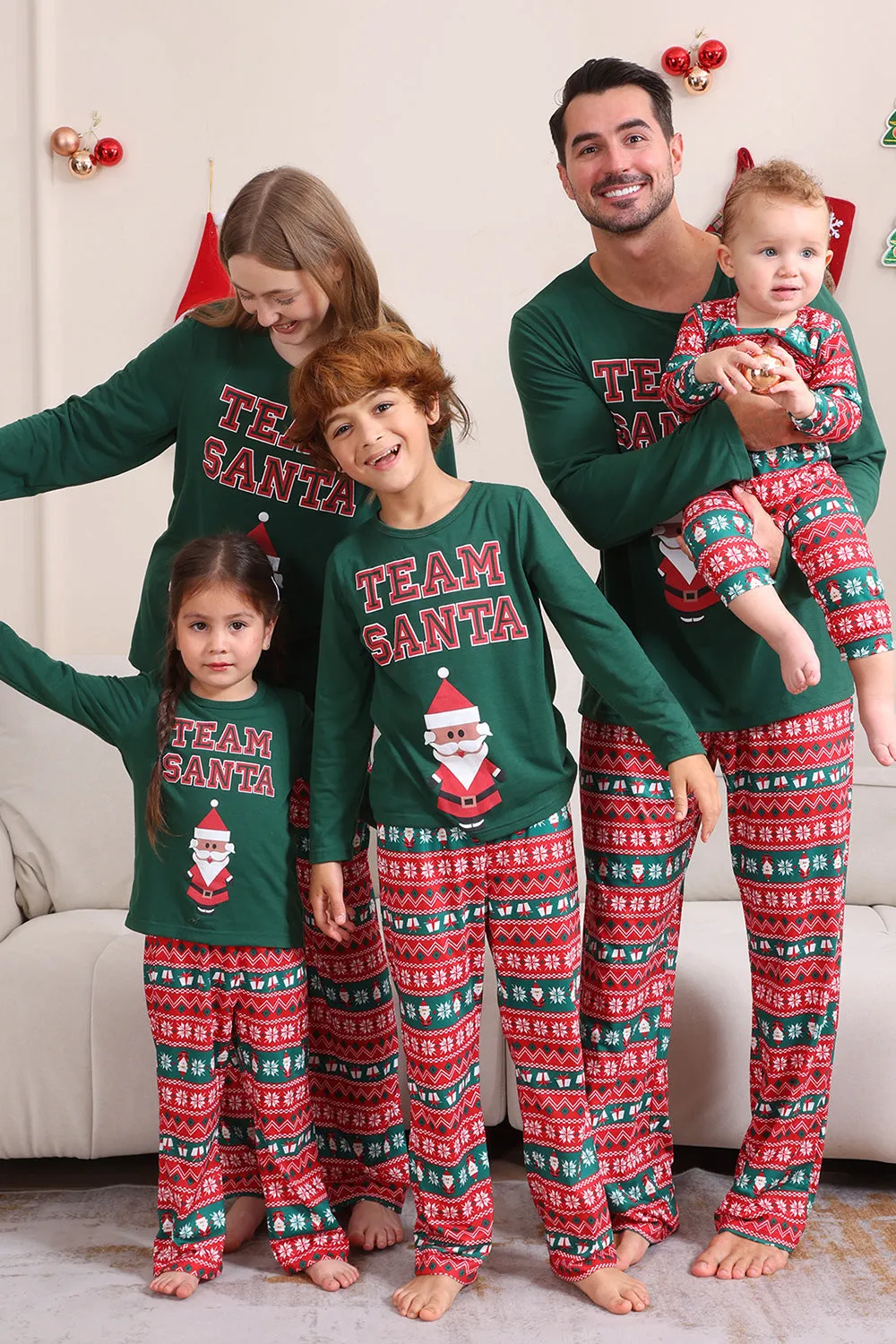 Dark Green Christmas Family Matching Pajamas Set sold by Zapaka product image thumbnail 2