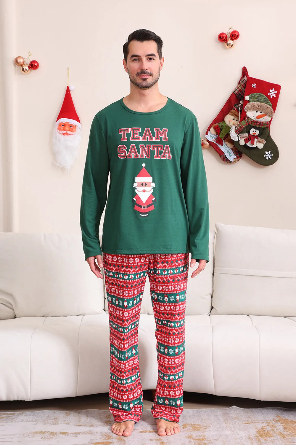 Dark Green Christmas Family Matching Pajamas Set sold by Zapaka product image thumbnail 5