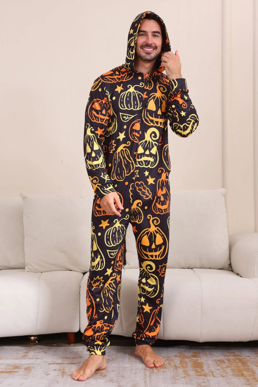 Black Print Halloween Family Matching Pajama Set sold by Zapaka product image thumbnail 4