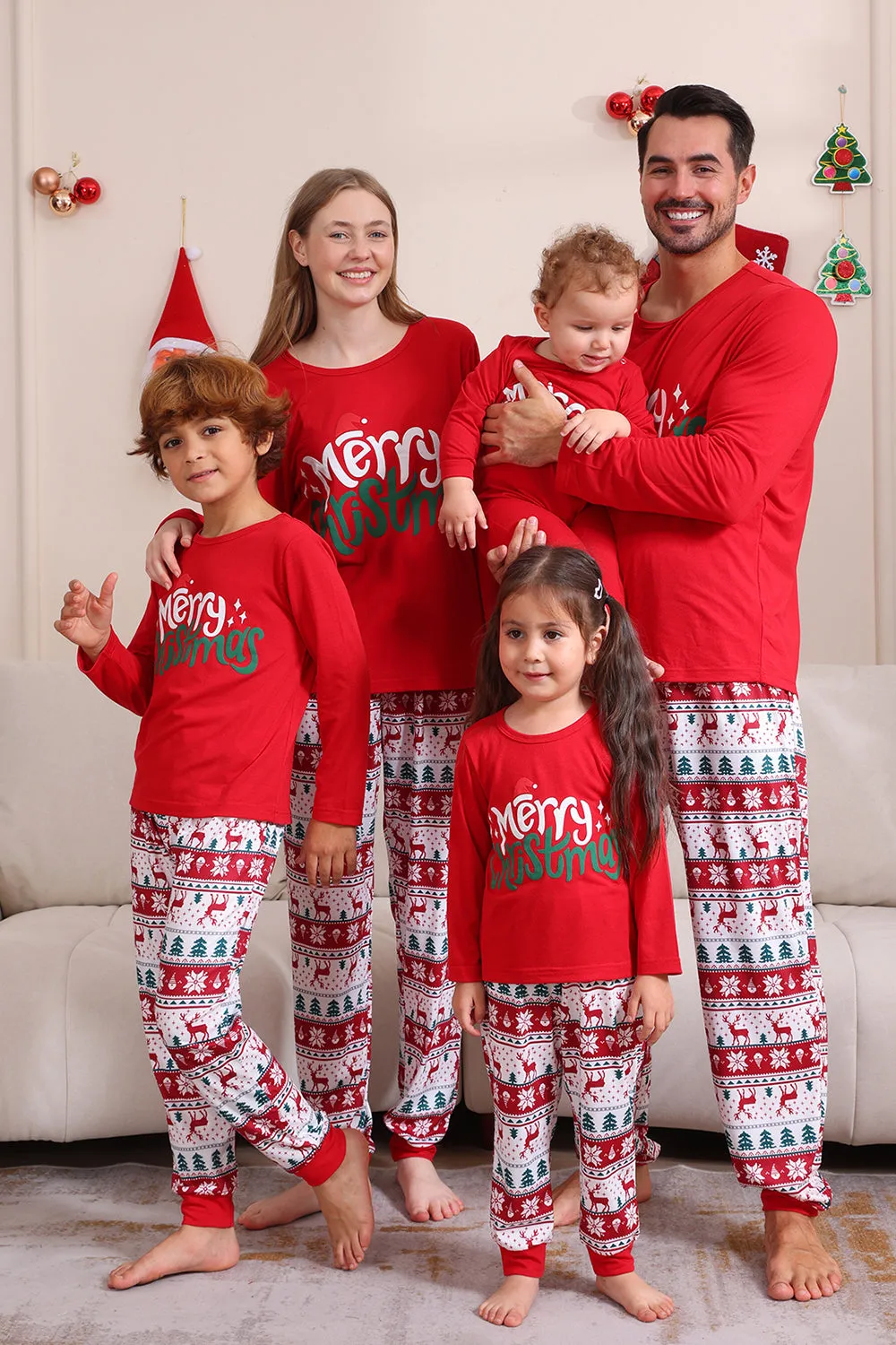Red Christmas Family Matching Pajama Set sold by Zapaka product image thumbnail 2