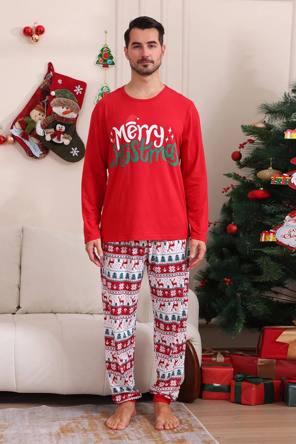 Red Christmas Family Matching Pajama Set sold by Zapaka product image thumbnail 3