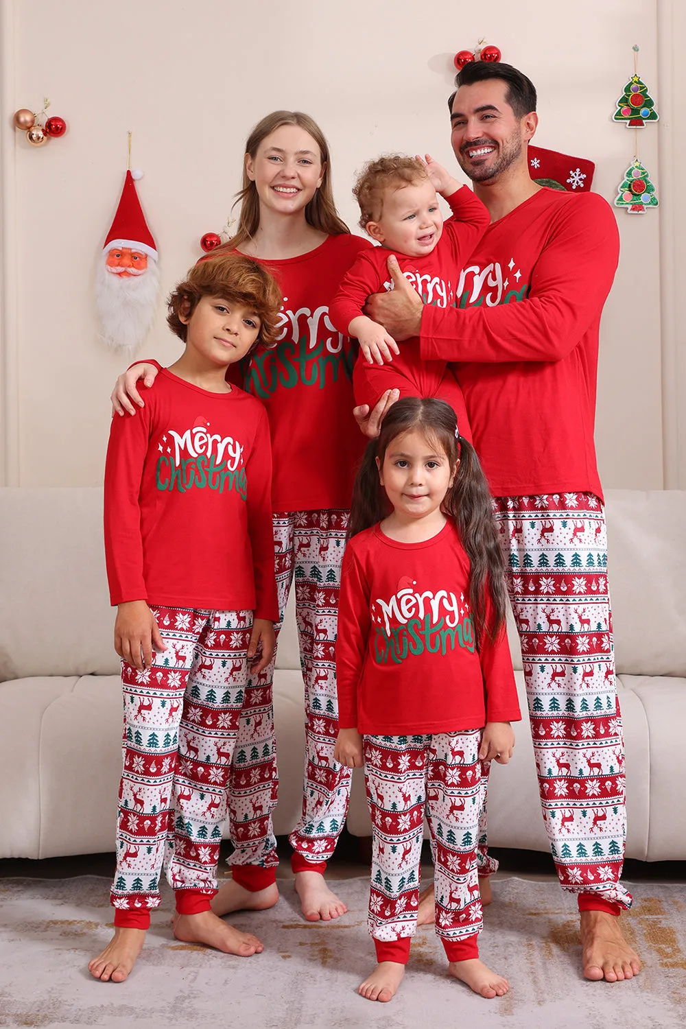 Red Christmas Family Matching Pajama Set sold by Zapaka