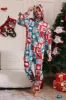 Red and Green Colorblock Christmas Hooded Family Pajama Set sold by Zapaka