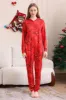 Red Patterned Hooded Family Pajama Set sold by Zapaka