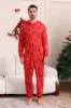 Red Patterned Hooded Family Pajama Set sold by Zapaka
