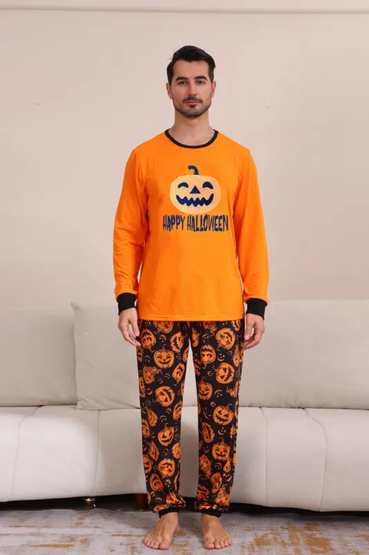 Orange Halloween Long Sleeve Family Matching Pajama Set sold by Zapaka