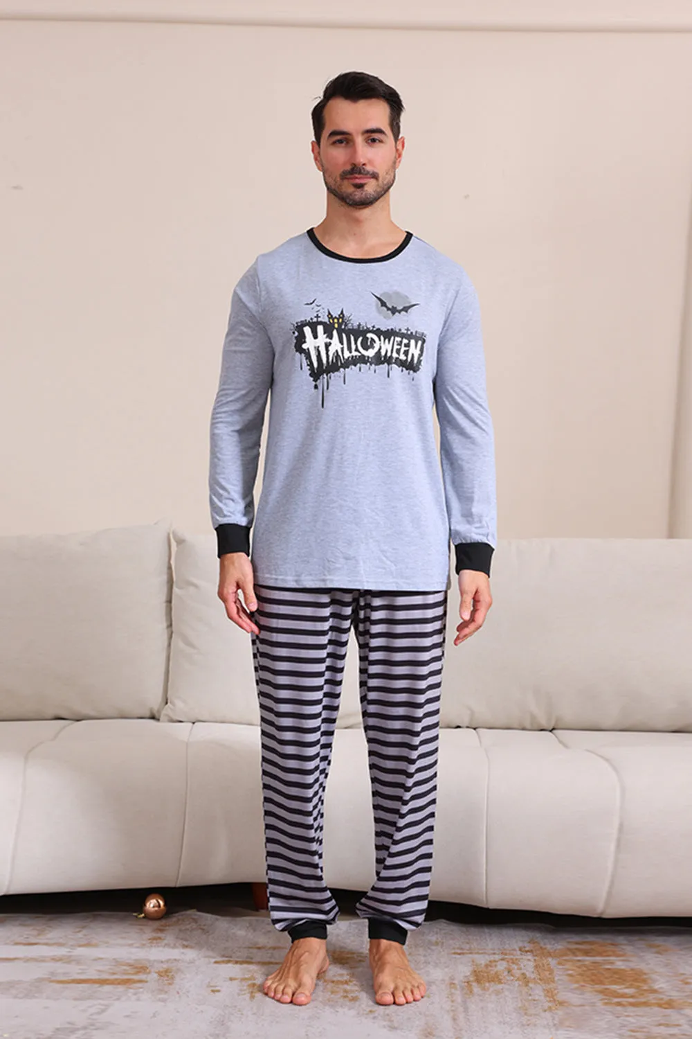Grey Happy Halloween Family Pajama Set sold by Zapaka product image thumbnail 2