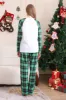 Green and White Merry Christmas Family Pajama Sets sold by Zapaka