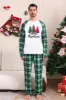Green and White Merry Christmas Family Pajama Sets sold by Zapaka