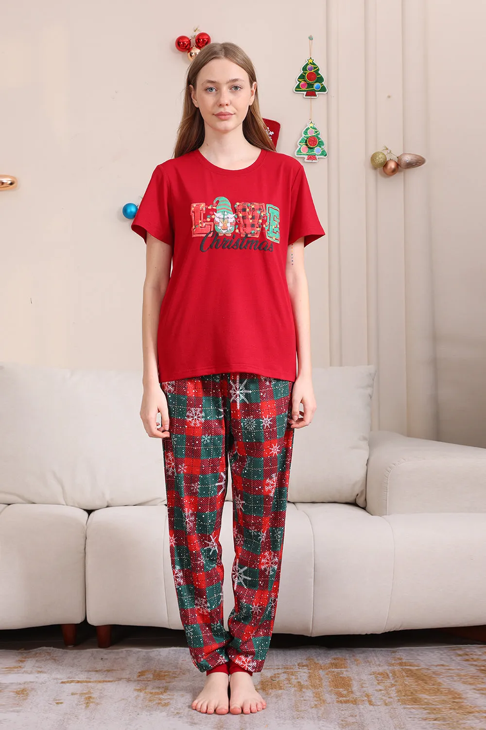 Red Merry Christmas Family Pajama Sets sold by Zapaka product image thumbnail 5