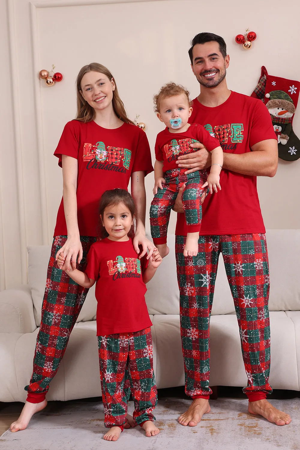 Red Merry Christmas Family Pajama Sets sold by Zapaka product image thumbnail 2