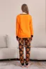 Pumpkin Print Orange Halloween Family Pajamas Set sold by Zapaka