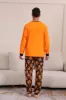 Pumpkin Print Orange Halloween Family Pajamas Set sold by Zapaka