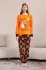 Pumpkin Print Orange Halloween Family Pajamas Set sold by Zapaka