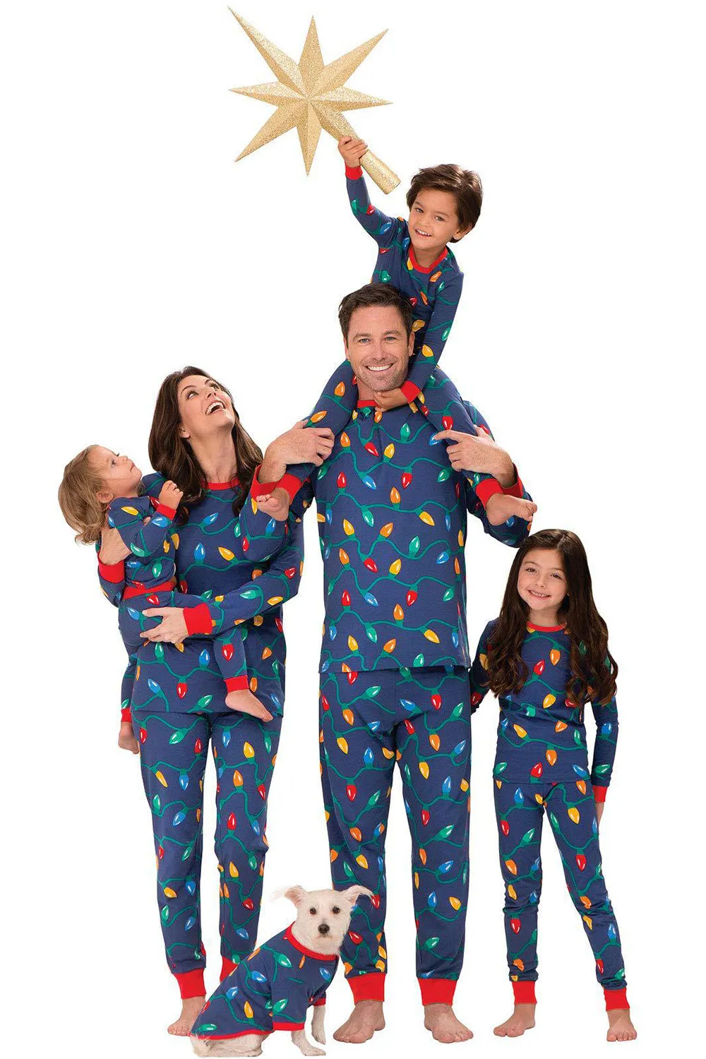 Dark Blue Color Light Bulb Print Family Matching Pajamas Set sold by Zapaka product image thumbnail 2
