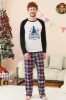 Black Blue Tree Print Family Christmas Pajamas sold by Zapaka