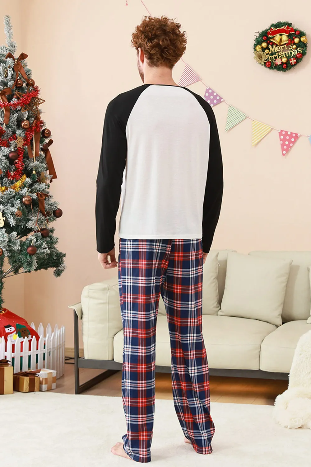 Black Blue Tree Print Family Christmas Pajamas sold by Zapaka product image thumbnail 5