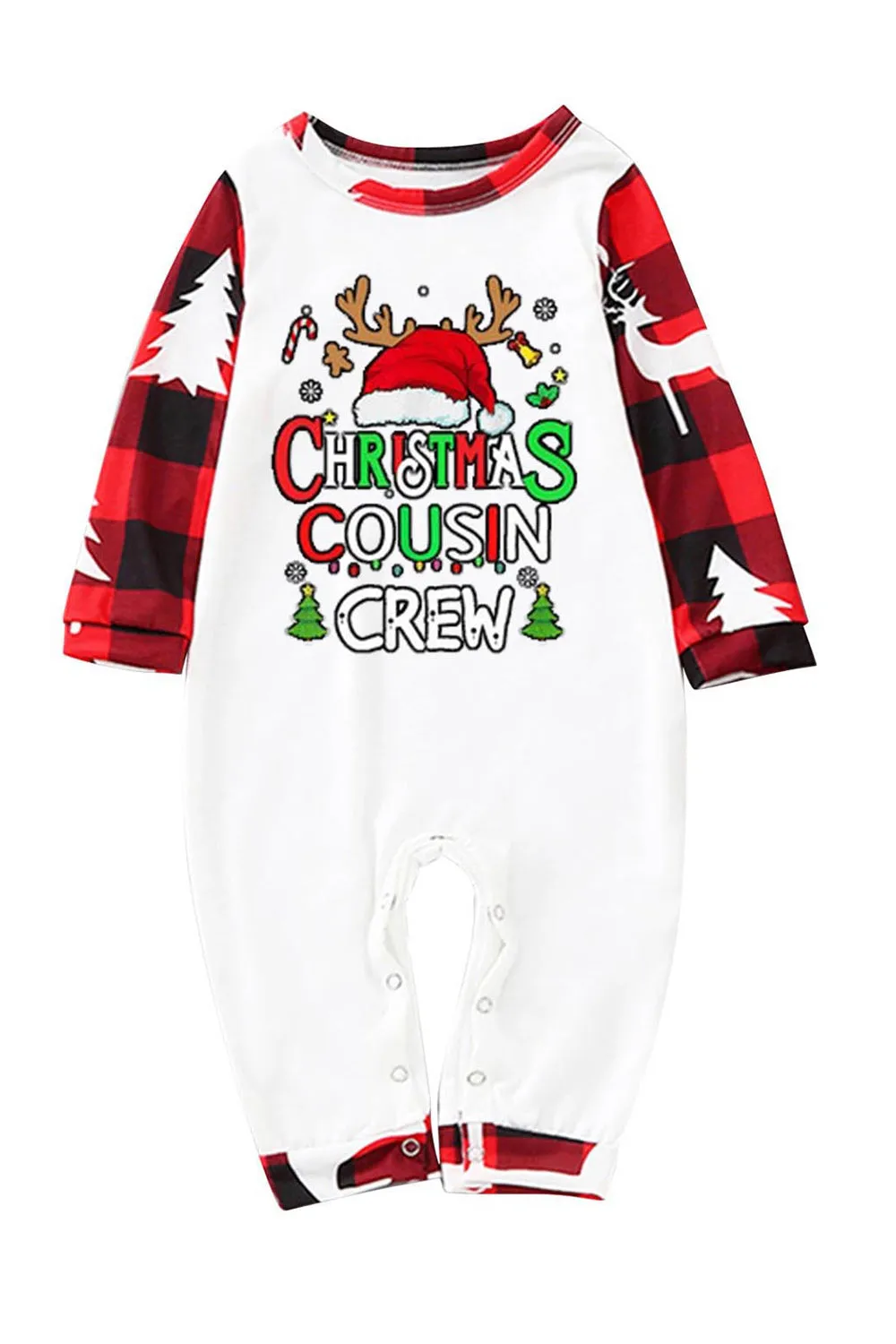 Red and White Christmas Printed Family Pajamas Set sold by Zapaka product image thumbnail 4