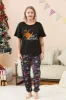 Black and Orange Spider Printed Halloween Family Pajamas Set sold by Zapaka