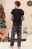 Black and Orange Spider Printed Halloween Family Pajamas Set sold by Zapaka