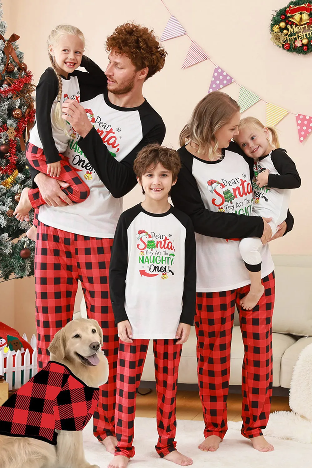 Black and Red Santa Printed Fmaily Pajamas Set sold by Zapaka product image thumbnail 3