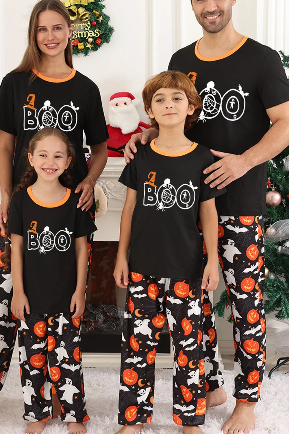 Black Pumpkin Printed Halloween Family Pajamas Set sold by Zapaka product image thumbnail 2