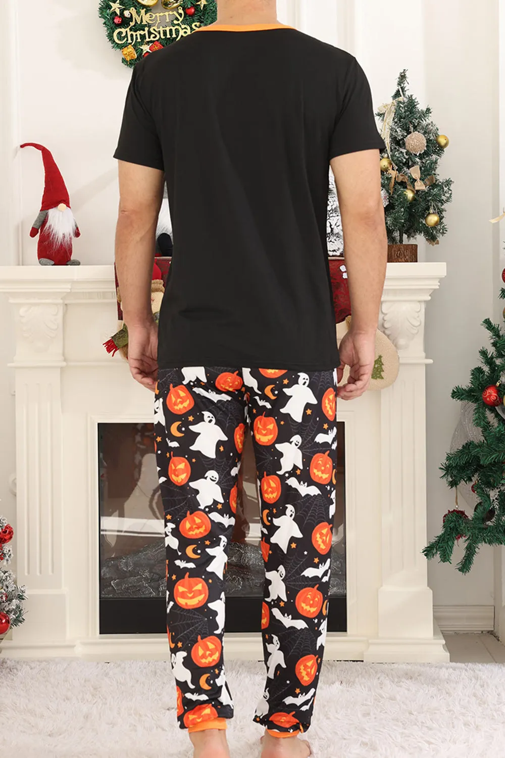 Black Pumpkin Printed Halloween Family Pajamas Set sold by Zapaka product image thumbnail 4