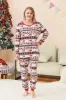 Black and White Printed Christmas Fmaily Matching Pajamas Set sold by Zapaka