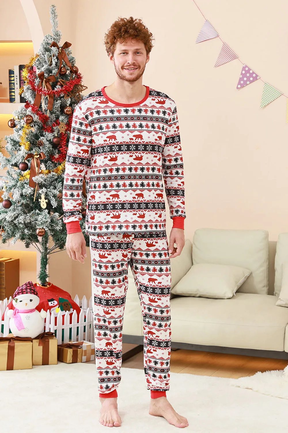 Black and White Printed Christmas Fmaily Matching Pajamas Set sold by Zapaka product image thumbnail 3