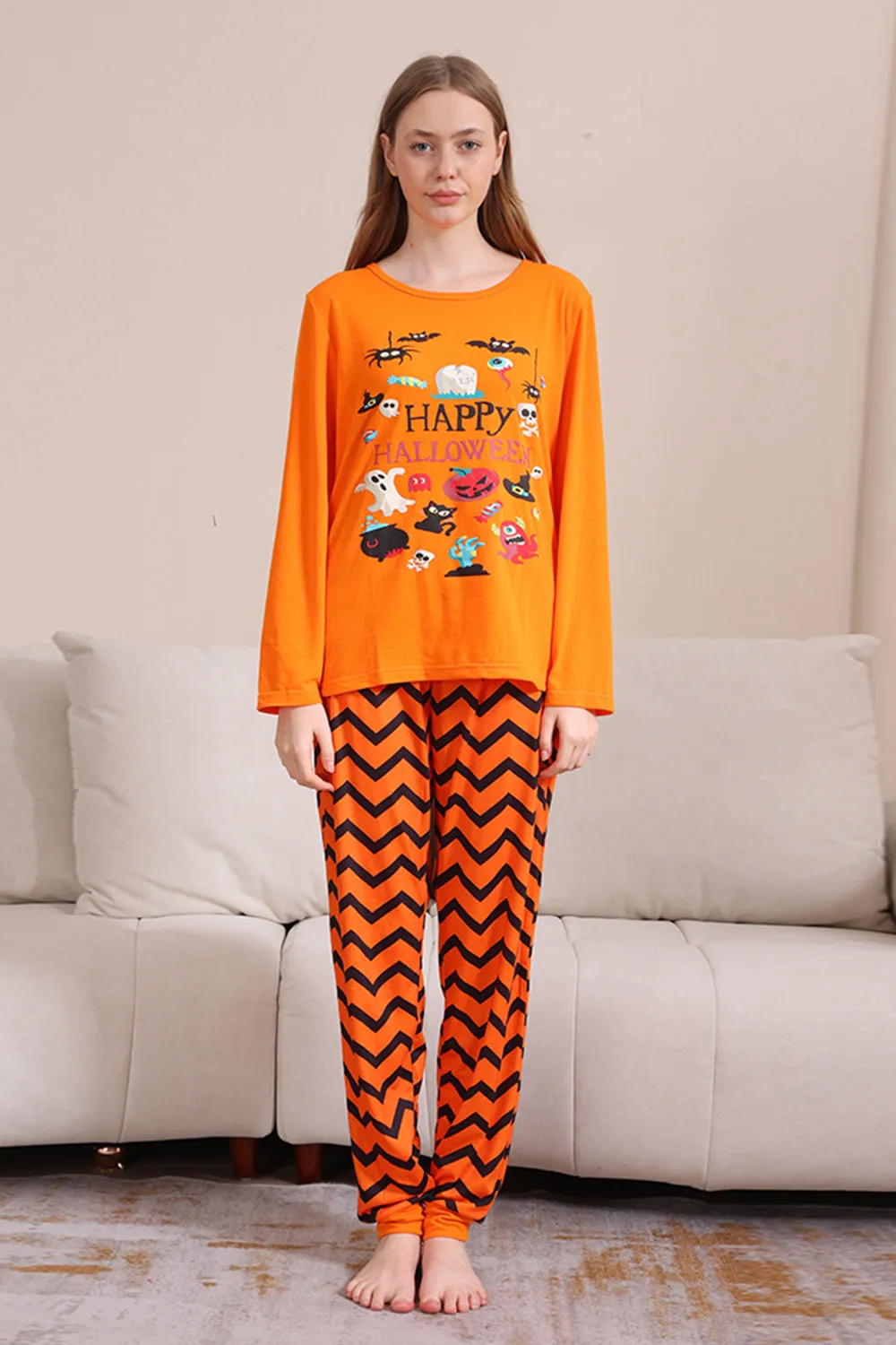 Orange Halloween Family Matching Pajama Set sold by Zapaka product image thumbnail 5