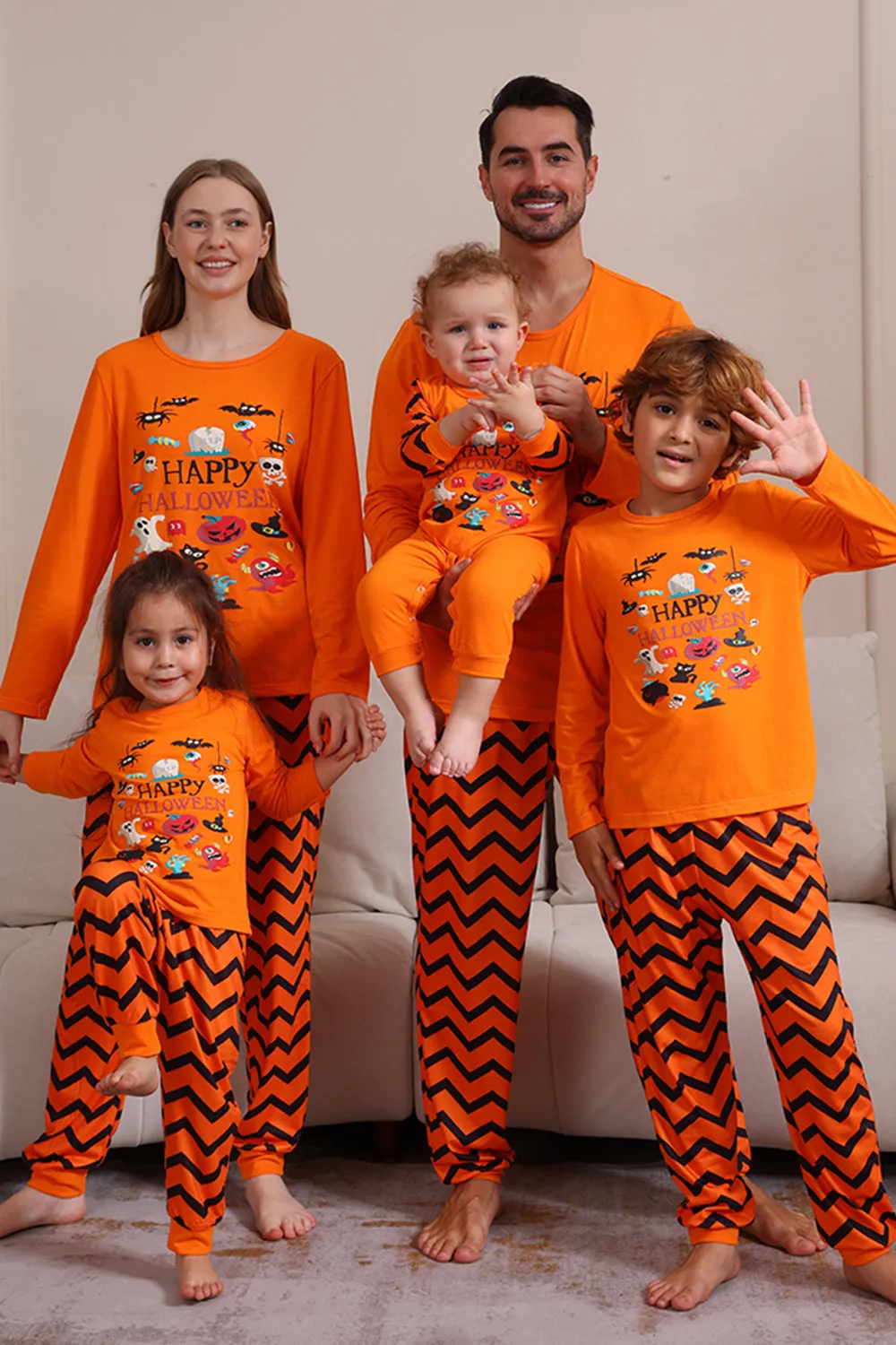 Orange Halloween Family Matching Pajama Set sold by Zapaka product image thumbnail 2