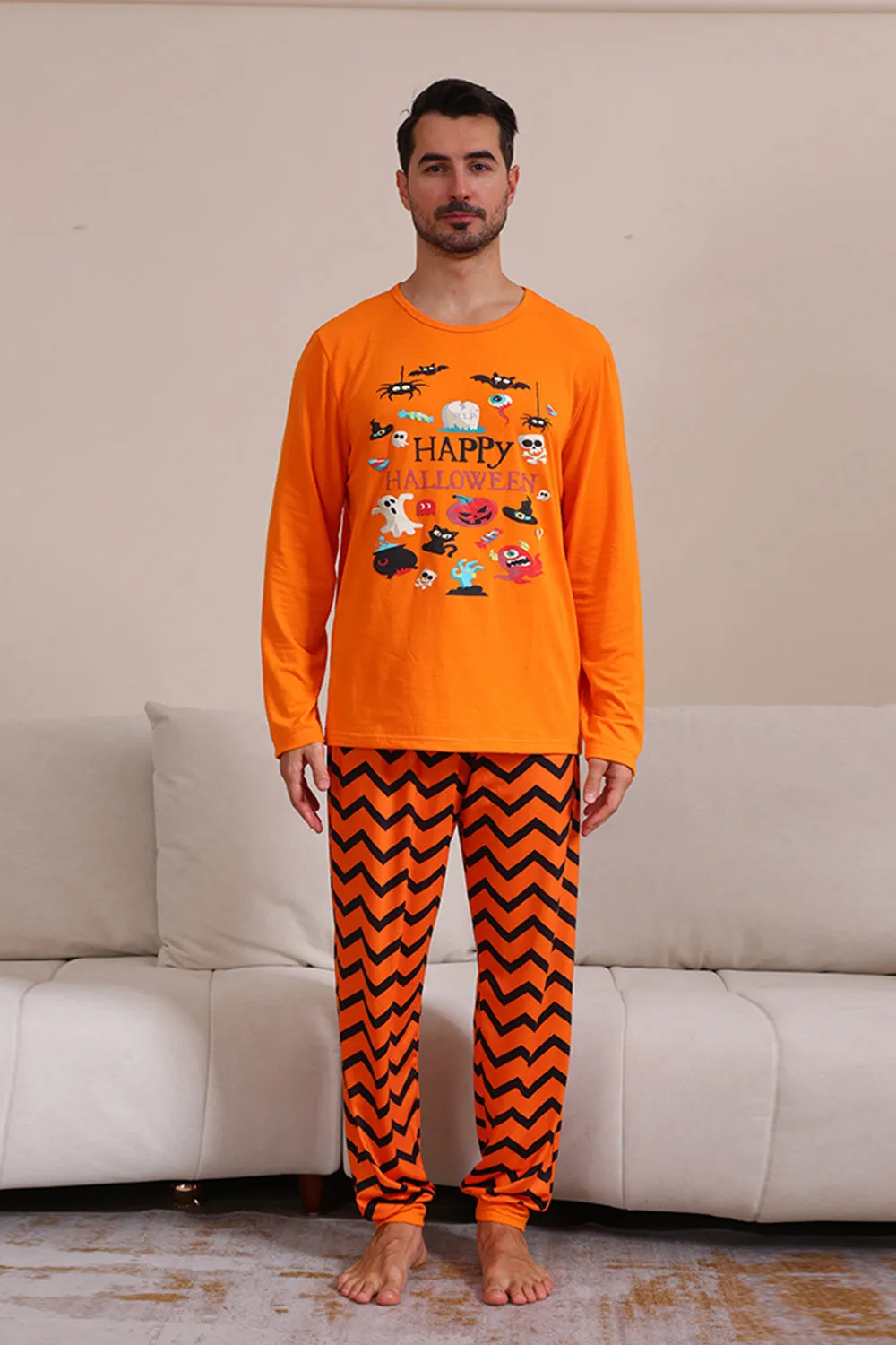Orange Halloween Family Matching Pajama Set sold by Zapaka product image thumbnail 3
