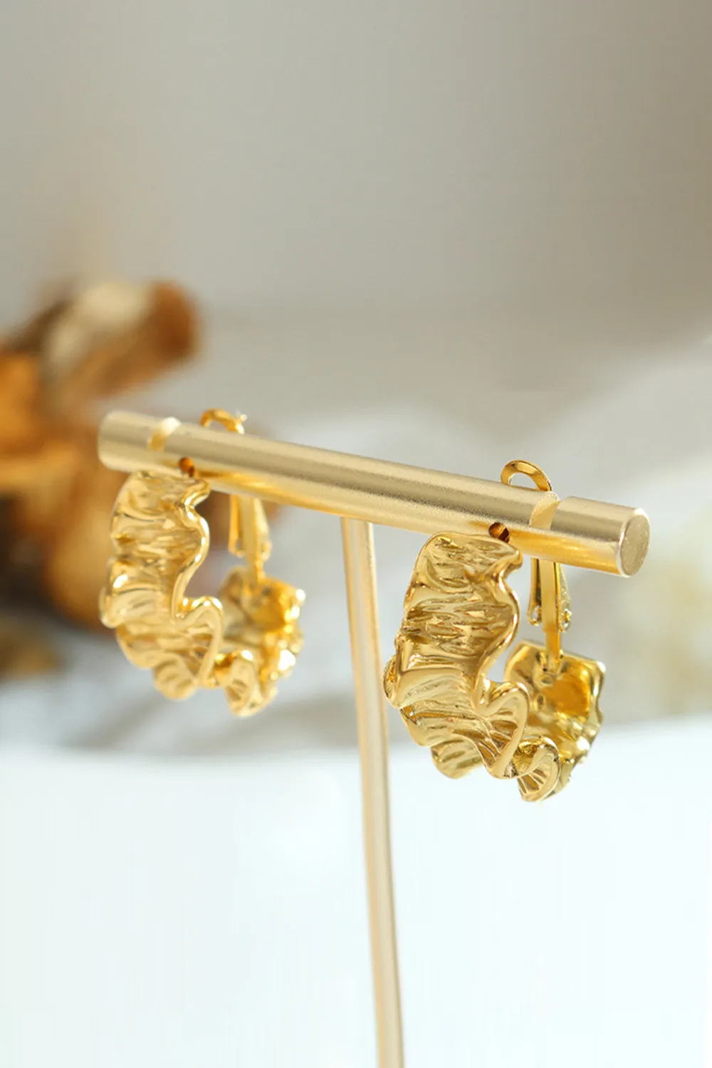 Golden Circle Wave Earrings sold by Zapaka product image thumbnail 2