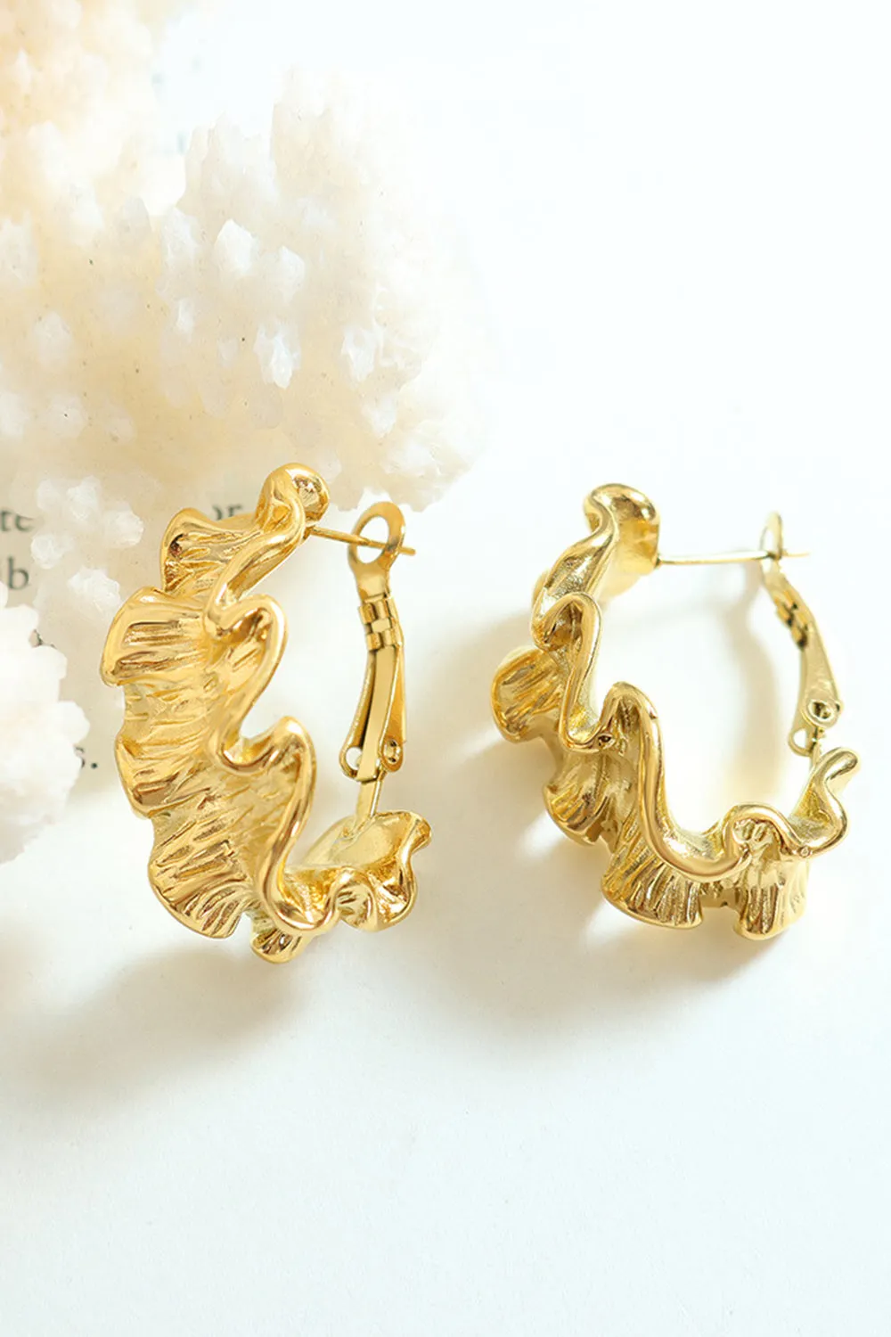 Golden Circle Wave Earrings sold by Zapaka product image thumbnail 3