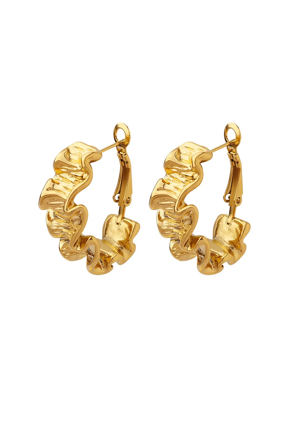 Golden Circle Wave Earrings sold by Zapaka