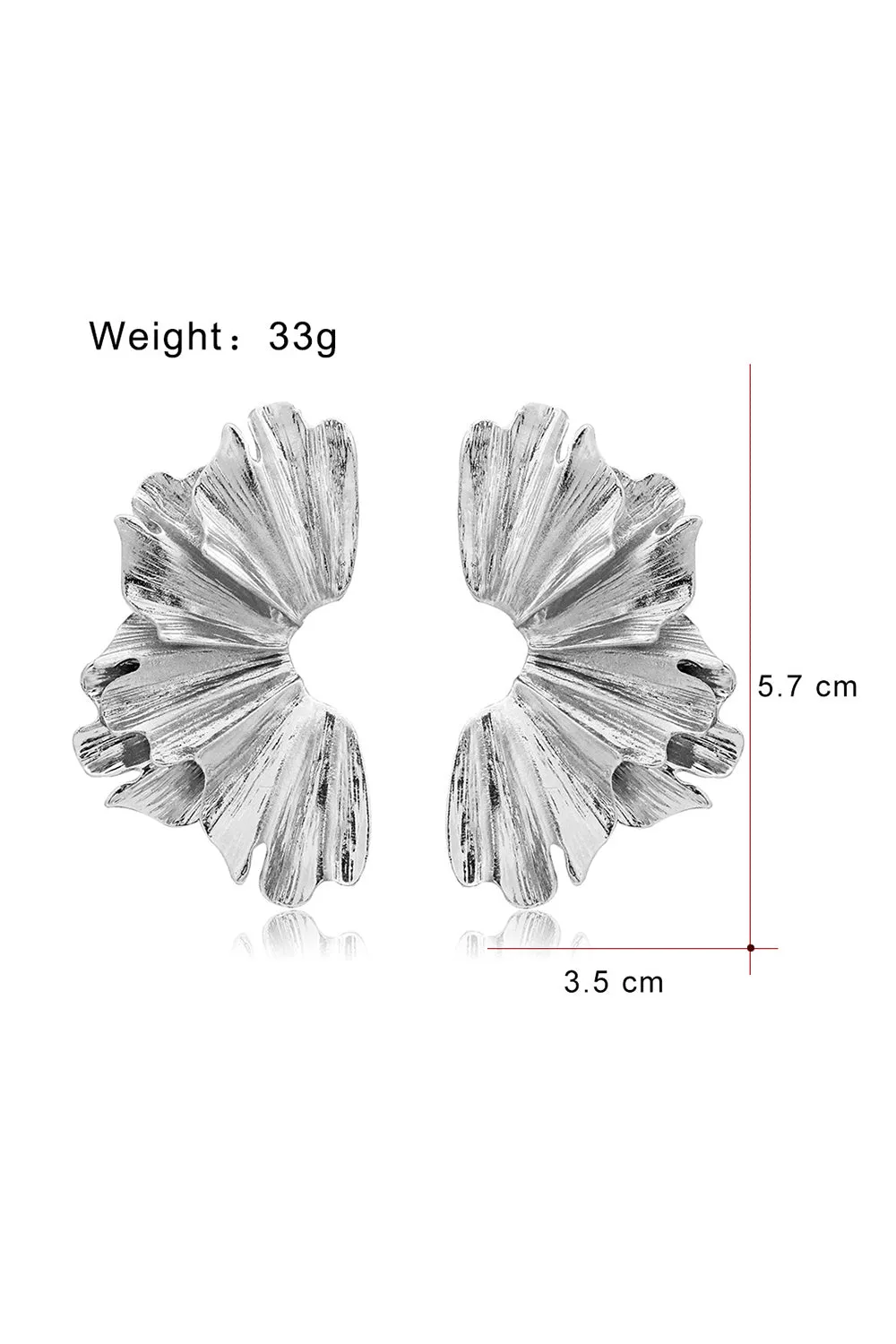 Golden Stylish Pleated Alloy Earrings sold by Zapaka product image thumbnail 4