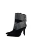 Sparkly Black Beading Ankle Boots with Tassels sold by Zapaka
