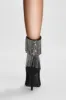 Sparkly Black Beading Ankle Boots with Tassels sold by Zapaka