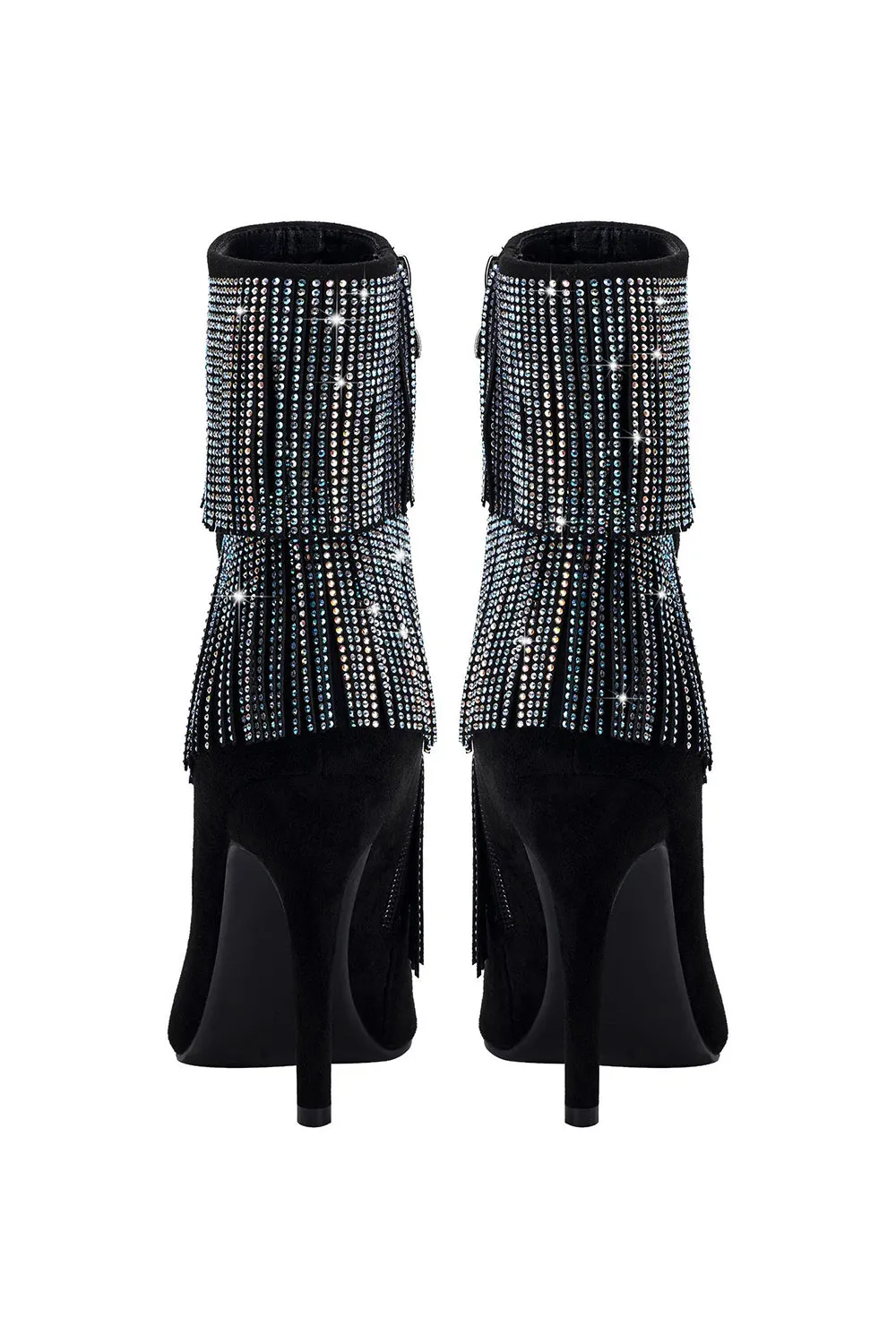 Sparkly Black Beading Ankle Boots with Tassels sold by Zapaka product image thumbnail 3