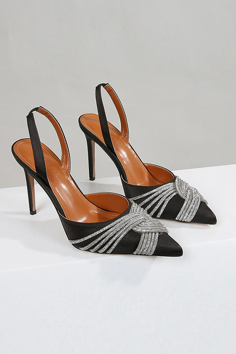 Black Pointed Toe Closed Toe High Heel Sandals sold by Zapaka