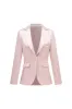 Grey Pink Peak Lapel Satin Slim Fit Women Suits sold by Zapaka