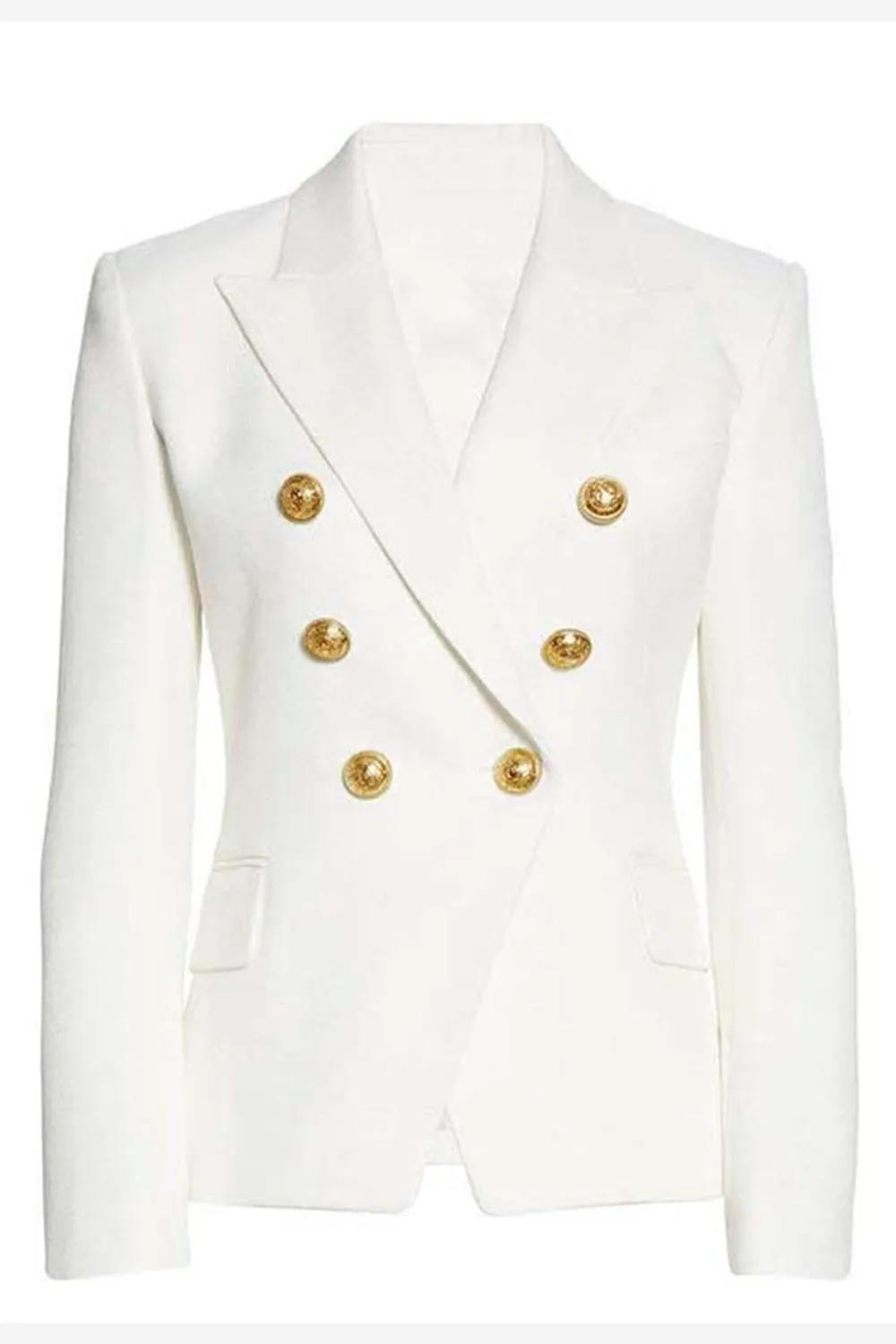 Black Peak Lapel Long Sleeves Women Blazer sold by Zapaka product image thumbnail 2