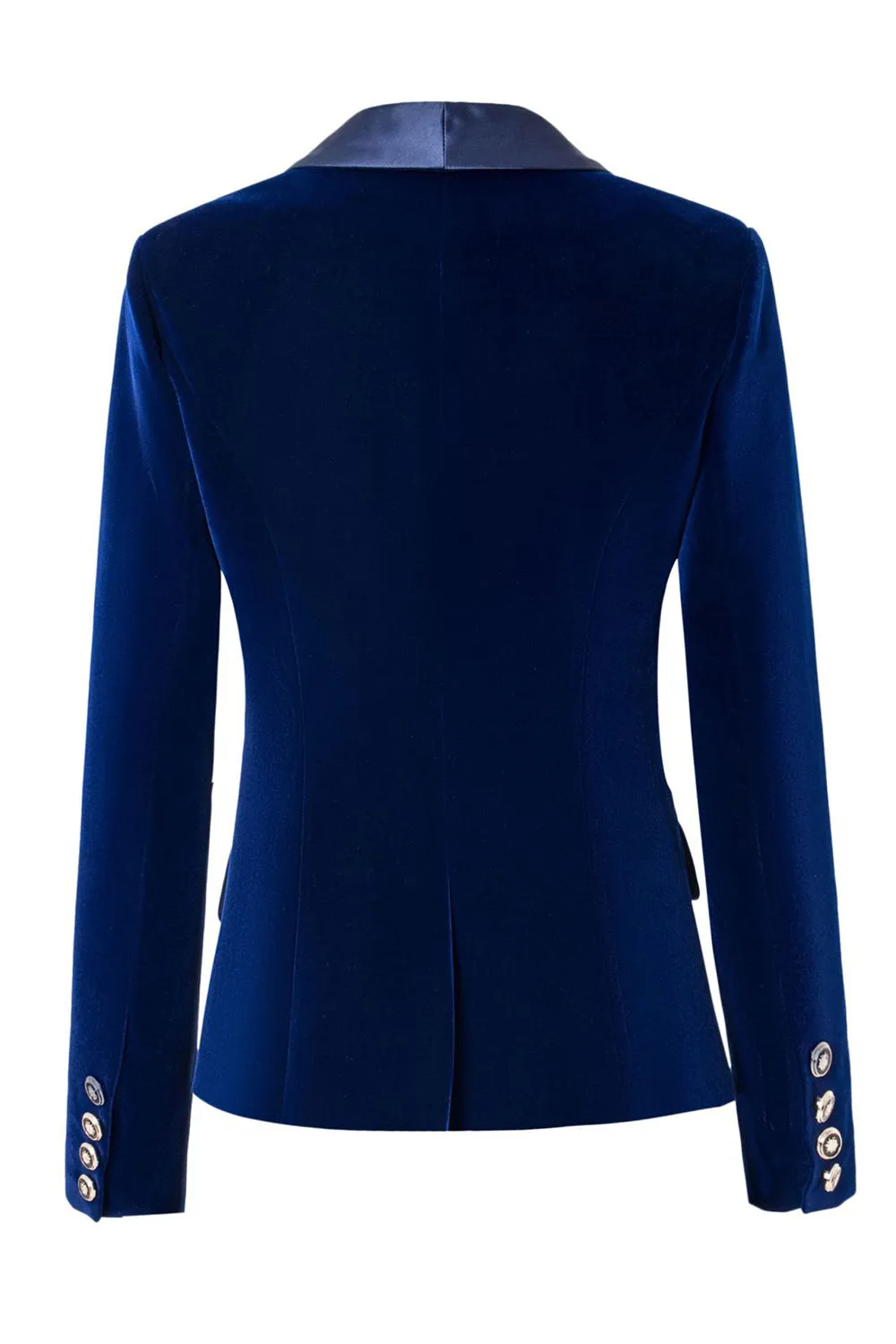 Velvet Royal Blue Shawl Lapel Women Blazer sold by Zapaka product image thumbnail 2