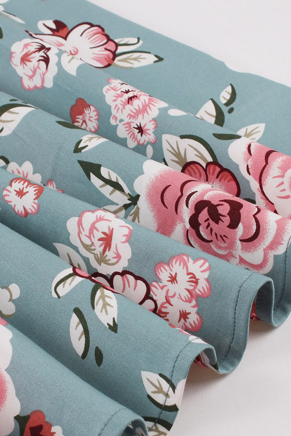 Blue Floral Printed 1950s Dresses with Short Sleeves sold by Zapaka product image thumbnail 3