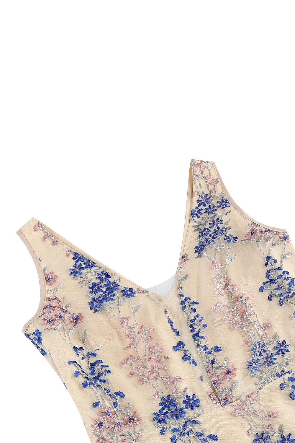 Sparkly Apricot Flower Sleeves Swing 1950s Dress sold by Zapaka product image thumbnail 4