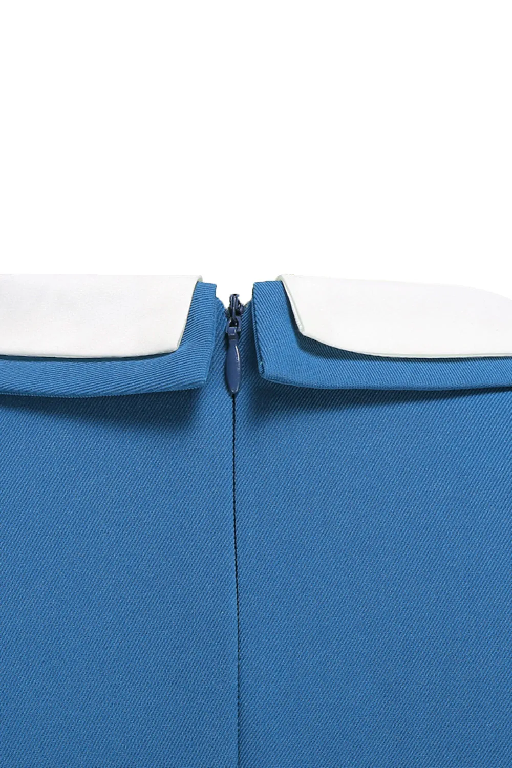 Blue Round Neck A-Line Midi 1950s Dress sold by Zapaka product image thumbnail 5