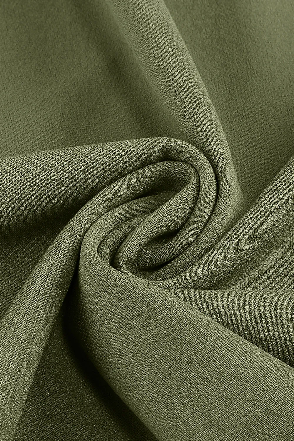 Army Green Notched Lapel Pleated 1950s Dress with Long Sleeves sold by Zapaka product image thumbnail 4