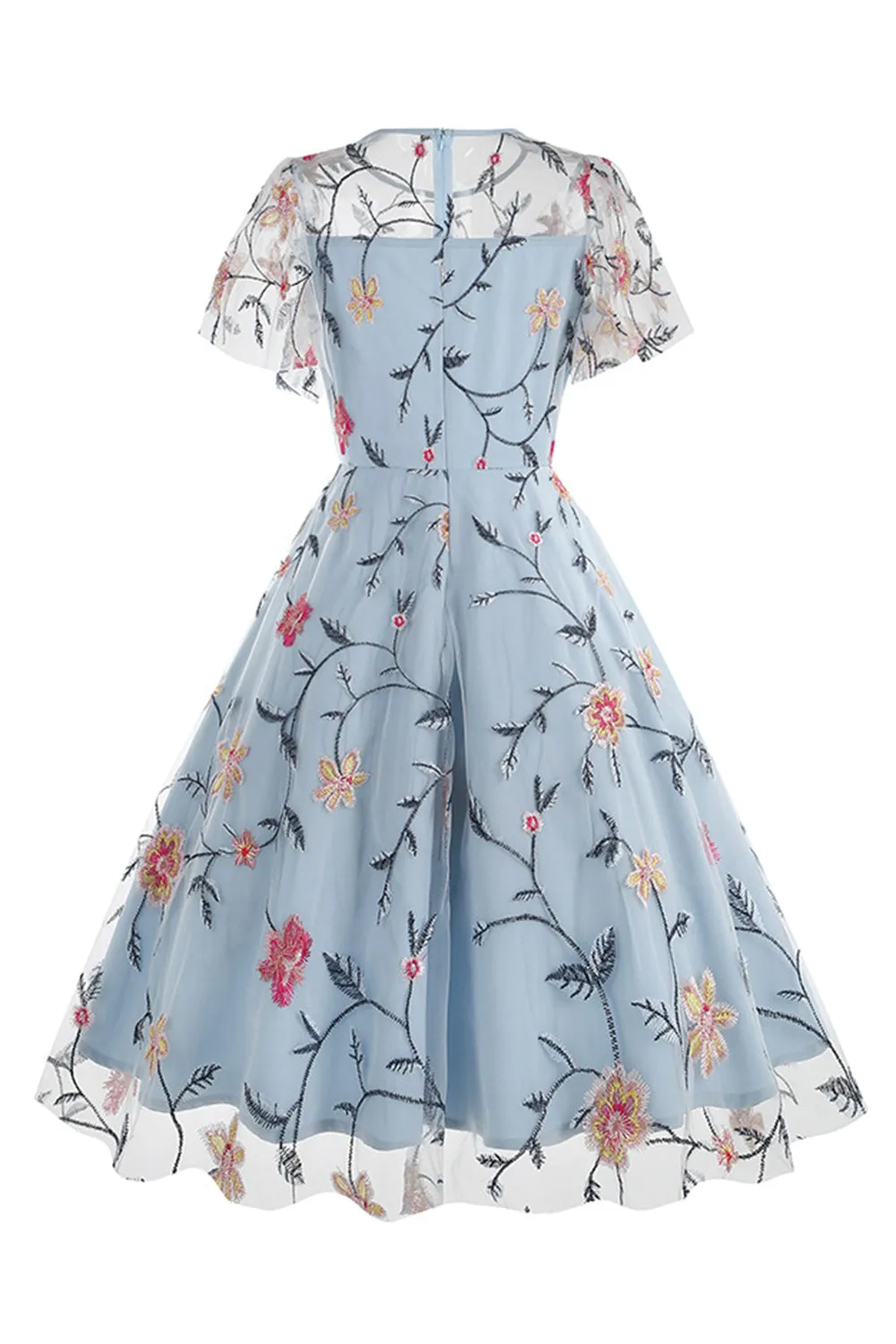 Apricot A Line Flower Short Sleeves 1950s VintageDress sold by Zapaka product image thumbnail 5