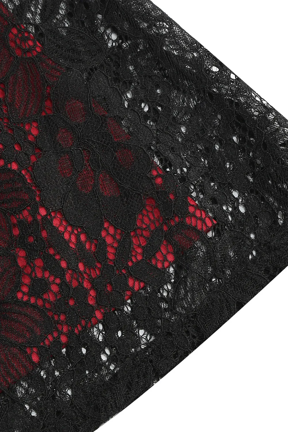 Burgundy A Line Lace Sleeveless 1950s Vintage Dress sold by Zapaka product image thumbnail 5